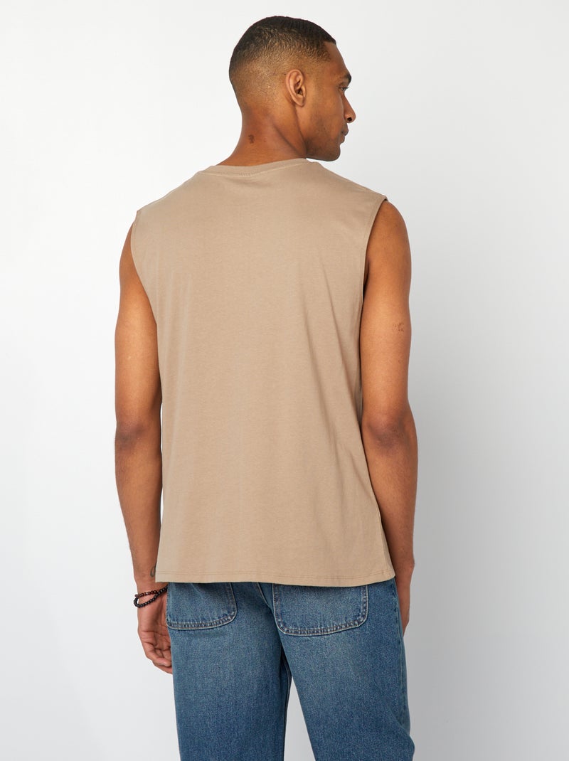 Camiseta de tirantes de algodón BEIGE - Kiabi