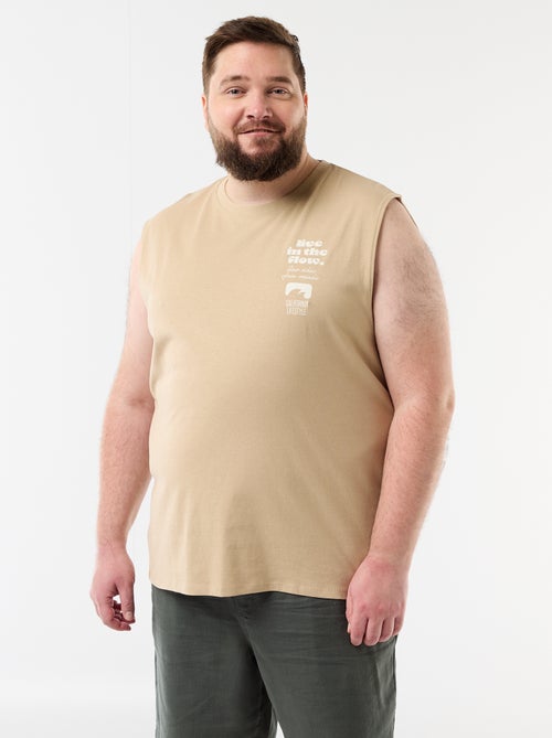 Camiseta de tirantes de algodón estampada - Kiabi