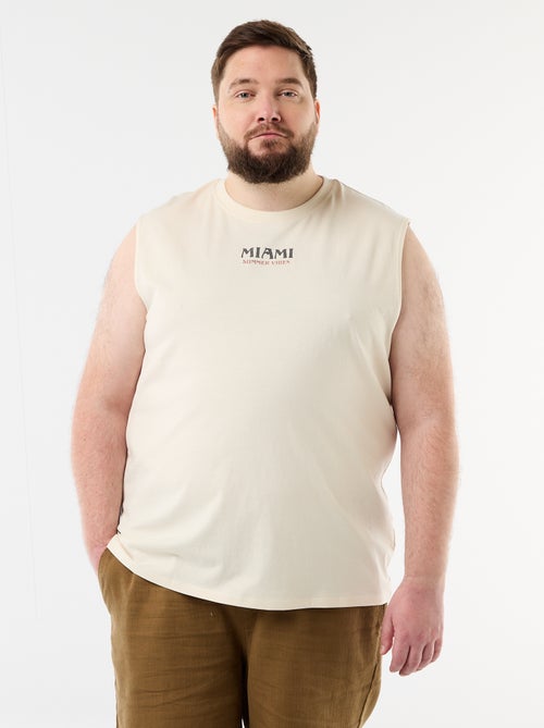 Camiseta de tirantes de algodón estampada - Kiabi