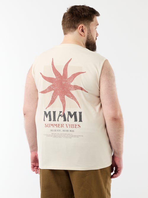 Camiseta de tirantes de algodón estampada - Kiabi