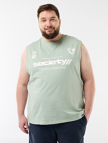 Camiseta de tirantes de algodón estampada