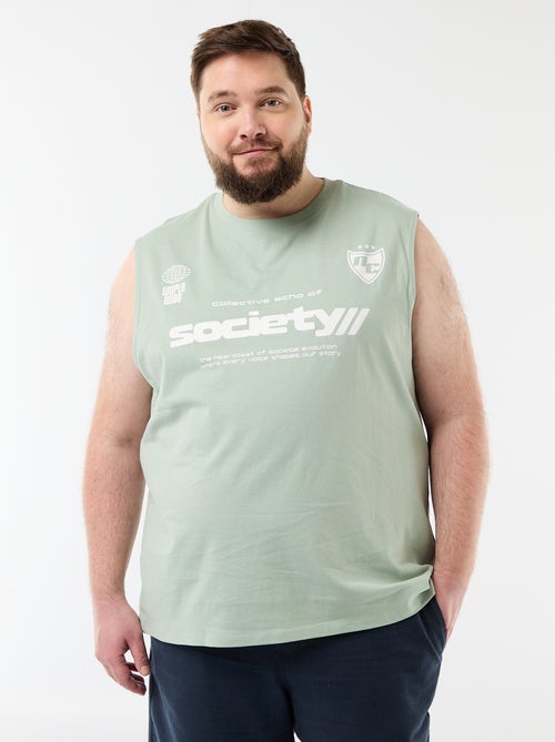 Camiseta de tirantes de algodón estampada - Kiabi