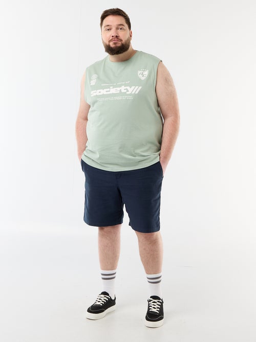 Camiseta de tirantes de algodón estampada - Kiabi