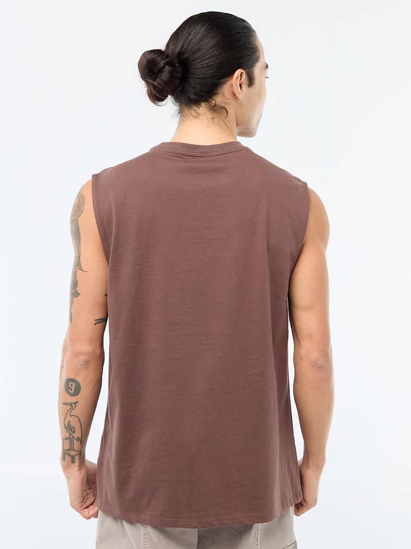 Camiseta de tirantes de algodón Marron - Kiabi