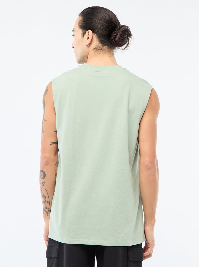 Camiseta de tirantes de algodón Verde - Kiabi