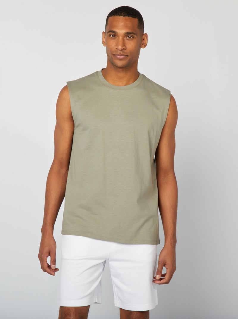 Camiseta De Tirantes Corte Clásico Tejido Canalé Algodón 100