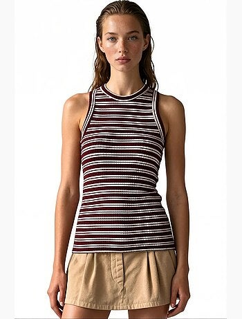 Camiseta de tirantes de algodón y elastano para mujer busem