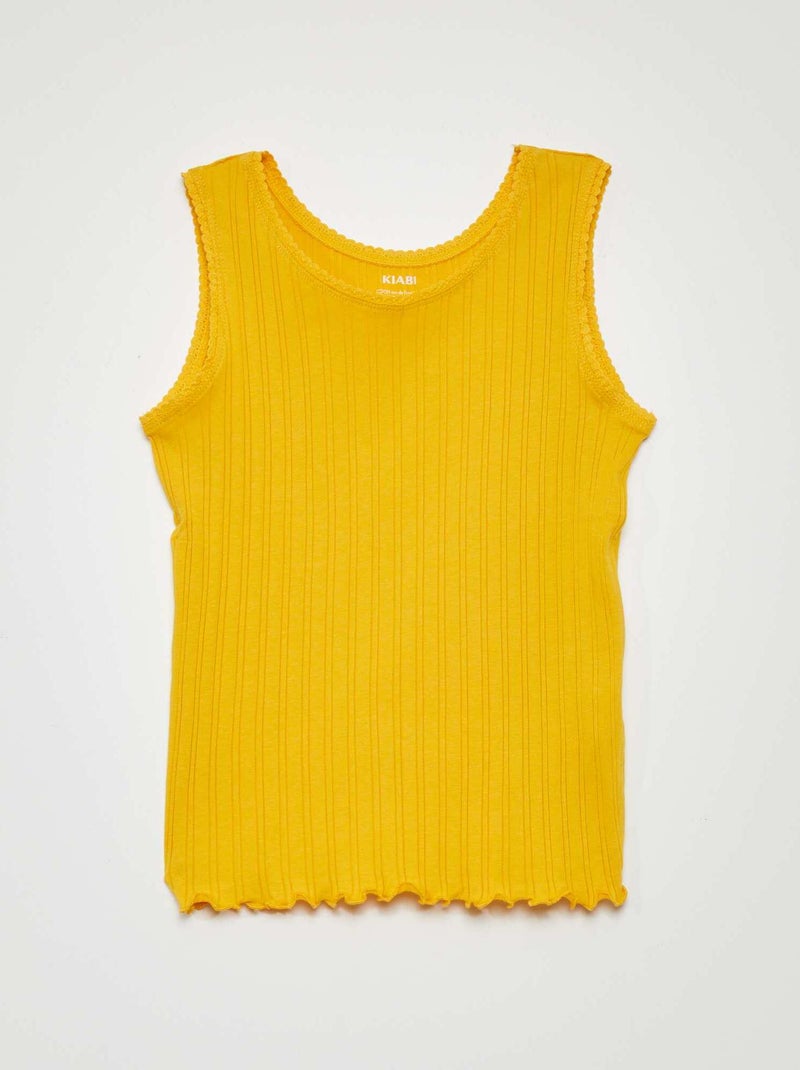 Camiseta de tirantes de canalé AMARILLO - Kiabi