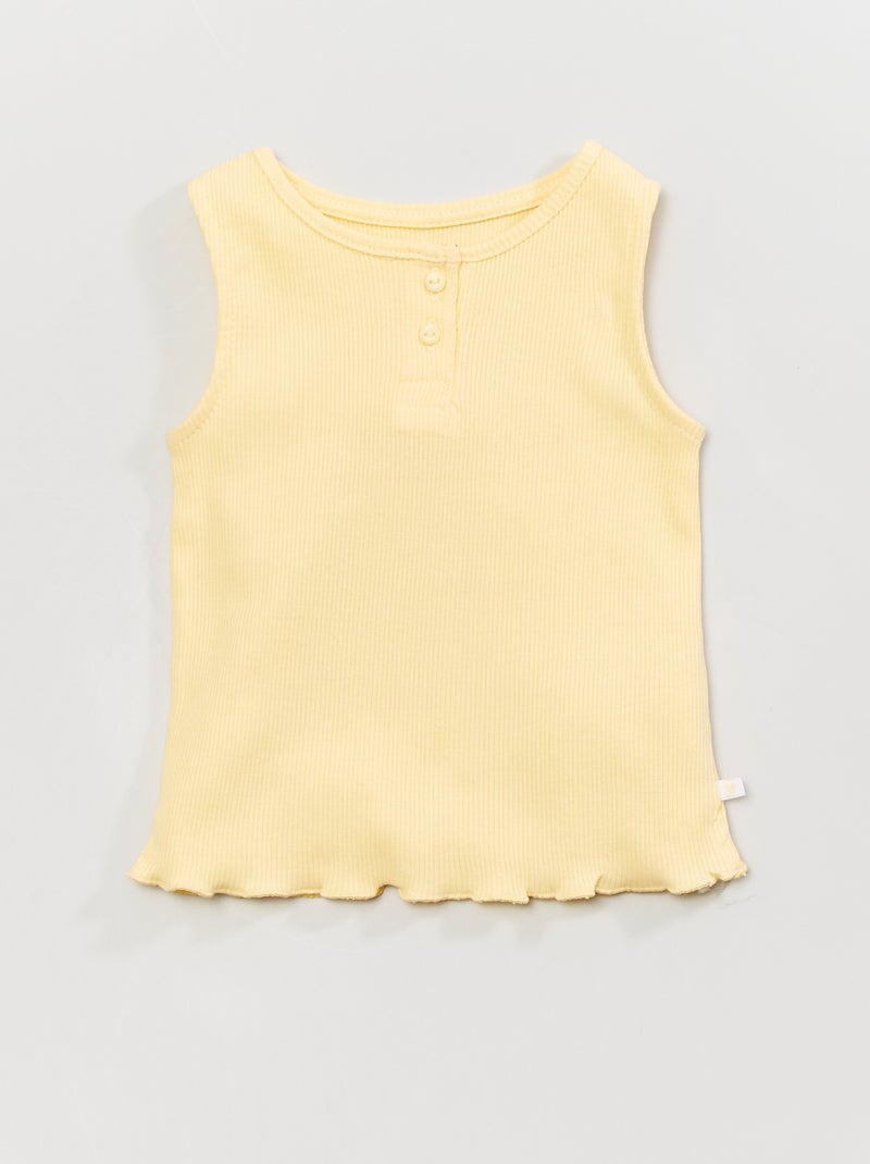 Camiseta de tirantes de canalé AMARILLO - Kiabi