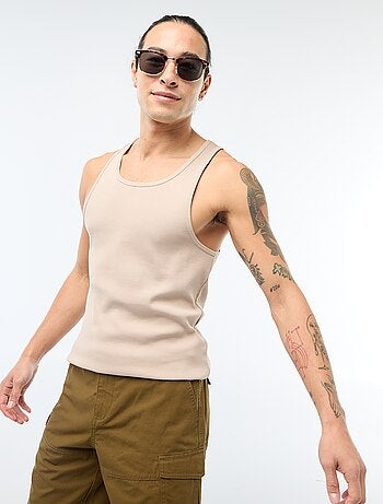 Camiseta de tirantes de canalé