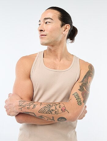 Camiseta de tirantes de canalé