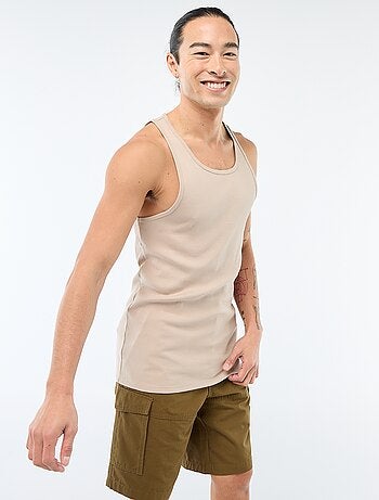 Camiseta de tirantes de canalé