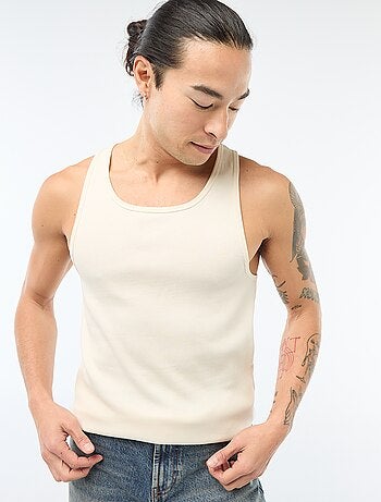 Camiseta de tirantes de canalé