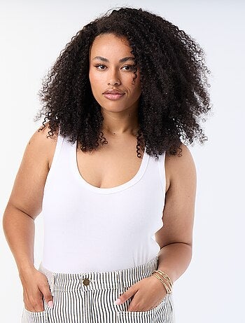 Camiseta de tirantes de canalé