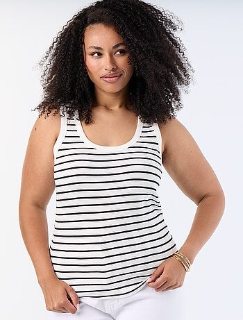 Camiseta de tirantes de canalé