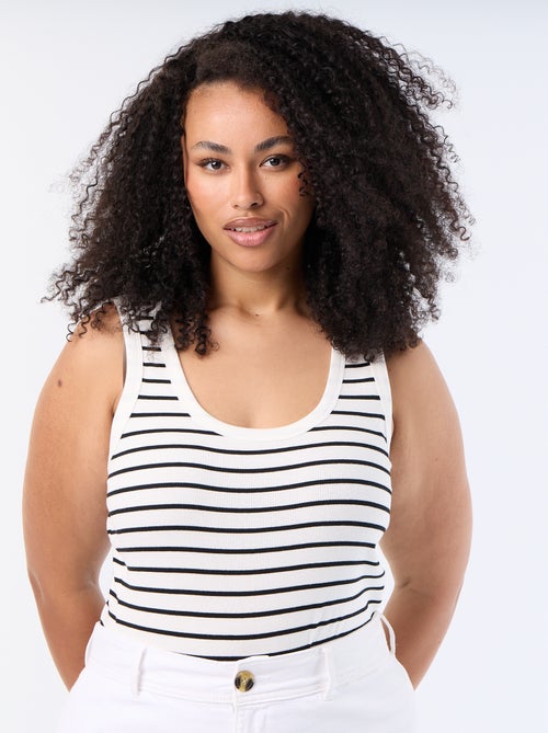 Camiseta de tirantes de canalé - Kiabi Camiseta de tirantes de canalé - Kiabi