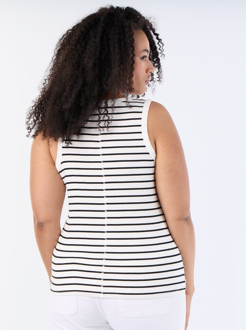 Camiseta de tirantes de canalé - Kiabi Camiseta de tirantes de canalé - Kiabi