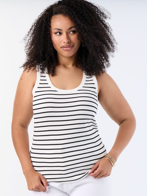 Camiseta de tirantes de canalé - Kiabi Camiseta de tirantes de canalé - Kiabi