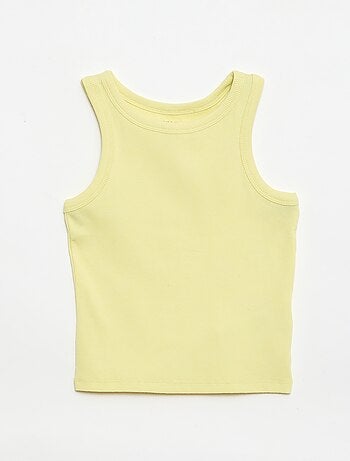 Camiseta de tirantes de canalé con cuello redondo