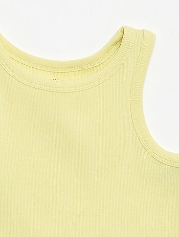 Camiseta de tirantes de canalé con cuello redondo