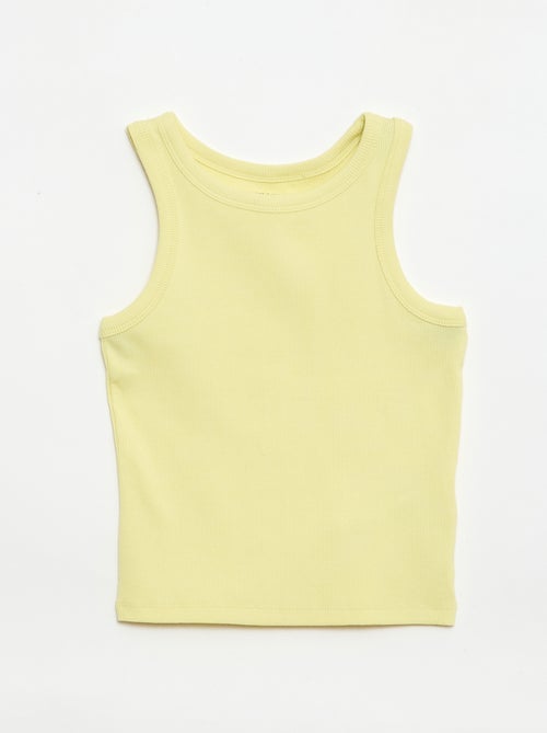 Camiseta de tirantes de canalé con cuello redondo - Kiabi