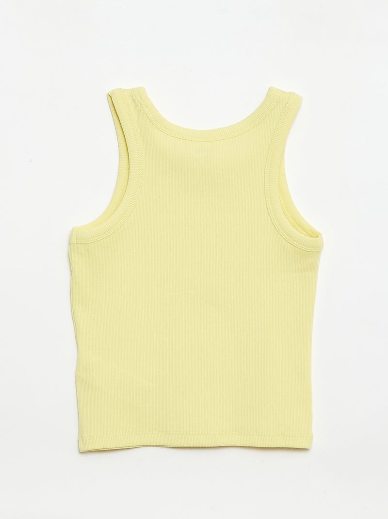 Camiseta de tirantes de canalé con cuello redondo Amarillo - Kiabi