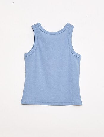 Camiseta de tirantes de canalé con cuello redondo