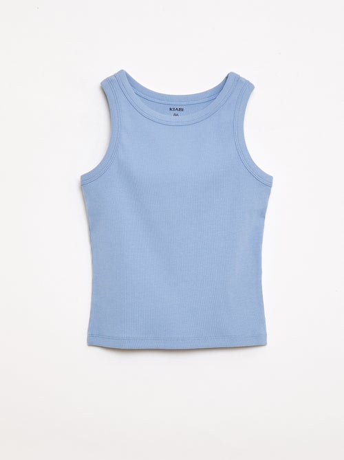 Camiseta de tirantes de canalé con cuello redondo - Kiabi