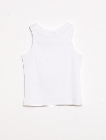 Camiseta de tirantes de canalé con cuello redondo