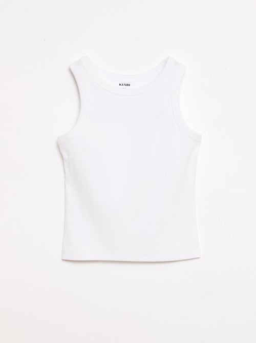 Camiseta de tirantes de canalé con cuello redondo - Kiabi