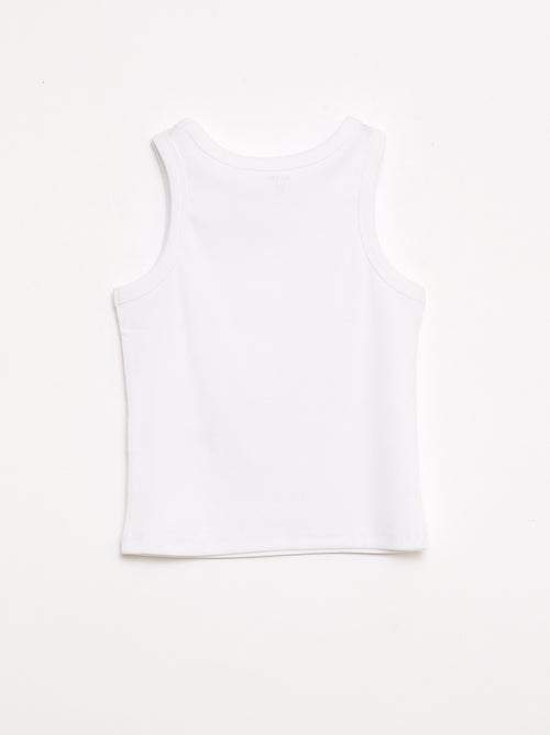 Camiseta de tirantes de canalé con cuello redondo - Kiabi