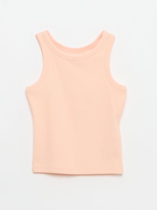 Camiseta de tirantes de canalé con cuello redondo - Kiabi