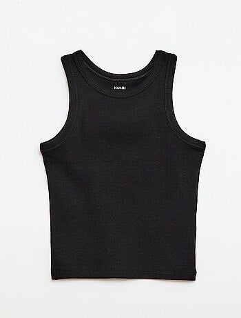 Camiseta de tirantes de canalé con cuello redondo