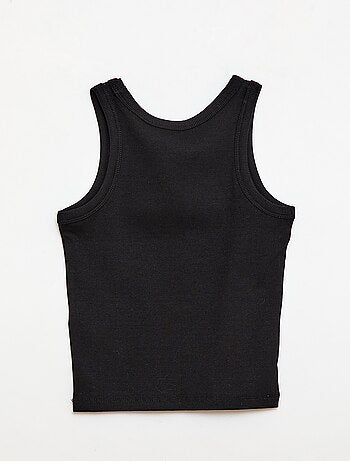 Camiseta de tirantes de canalé con cuello redondo