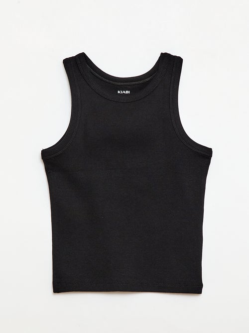 Camiseta de tirantes de canalé con cuello redondo - Kiabi