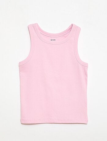 Camiseta de tirantes de canalé con cuello redondo