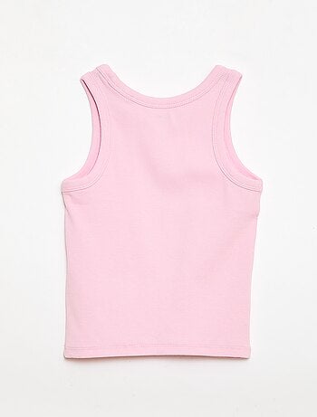 Camiseta de tirantes de canalé con cuello redondo