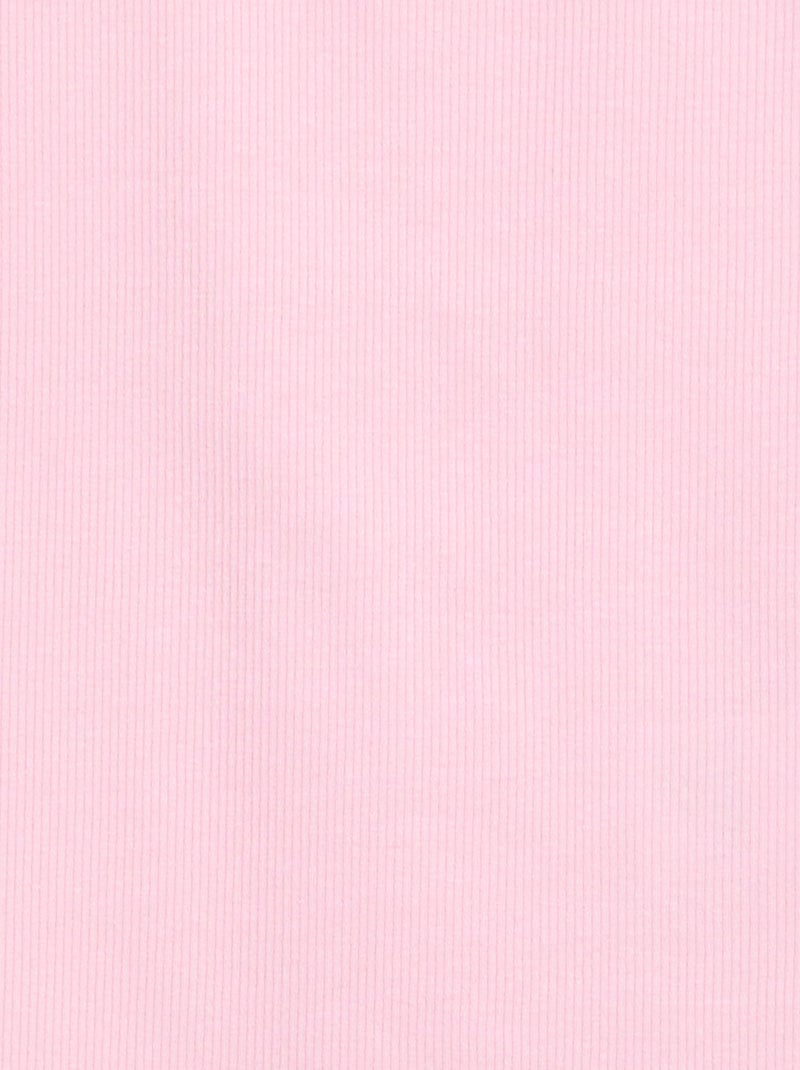 Camiseta de tirantes de canalé con cuello redondo Rosa - Kiabi