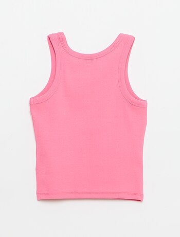 Camiseta de tirantes de canalé con cuello redondo