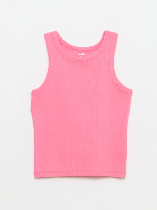 Camiseta de tirantes de canalé con cuello redondo - Kiabi