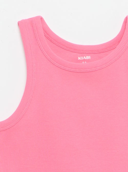 Camiseta de tirantes de canalé con cuello redondo - Kiabi