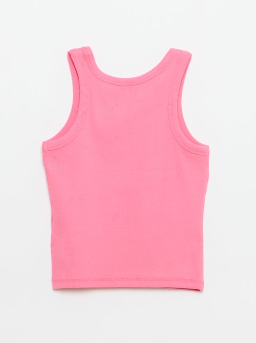 Camiseta de tirantes de canalé con cuello redondo - Kiabi