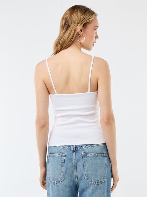 Camiseta de tirantes de canalé con tirantes finos - Kiabi
