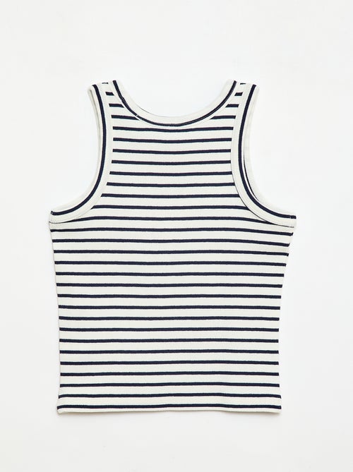 Camiseta de tirantes de canalé de algodón con estampado completo - Kiabi
