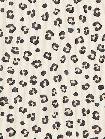 Camiseta de tirantes de canalé de algodón con estampado completo