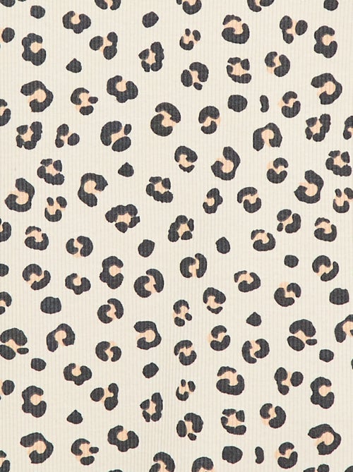 Camiseta de tirantes de canalé de algodón con estampado completo - Kiabi