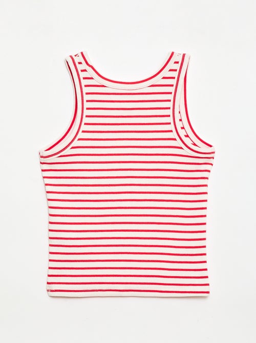 Camiseta de tirantes de canalé de algodón con estampado completo - Kiabi