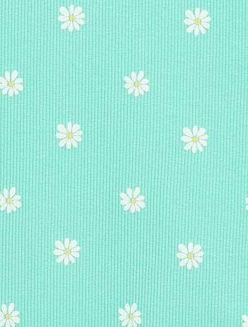 Camiseta de tirantes de canalé de algodón con estampado completo