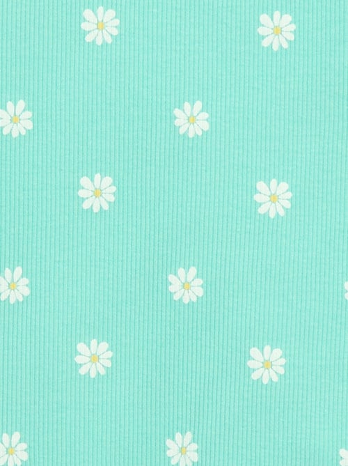 Camiseta de tirantes de canalé de algodón con estampado completo - Kiabi