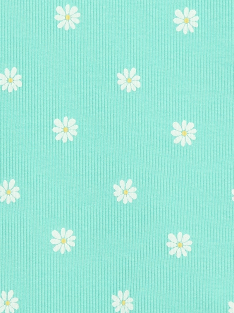 Camiseta de tirantes de canalé de algodón con estampado completo Verde - Kiabi